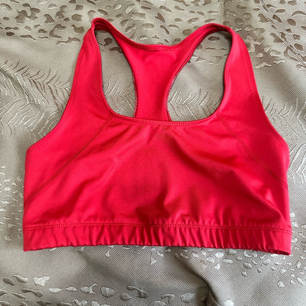 Red Spandex Sports Bra - size Large- no padding